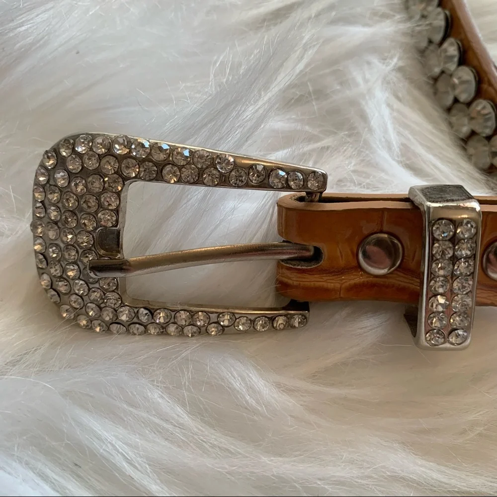Gorgeous Crystal Studded Leather Belt NWOT